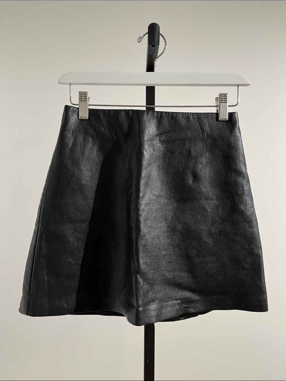 Wilfred Black Faux Leather Mini Skirt
